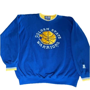 Vintage 90s STARTER Golden State Warriors Sweatshirt Crew Herren Large NBA GSW - Bild 1 von 8