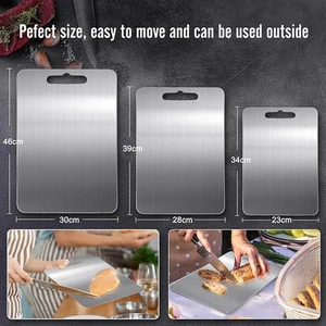 304 Stainless Steel Titanium Anti-Bacterial Mildew-Proof Cutting Chopping Board - Picture 1 of 15