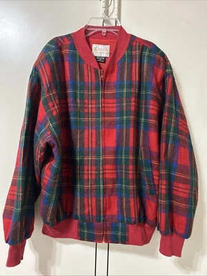 Chaqueta Bomber Vintage Tartán Cuadros Mujer Mediana Adolfo Royalty Años 80 90 Preppy Foto 1 de 4