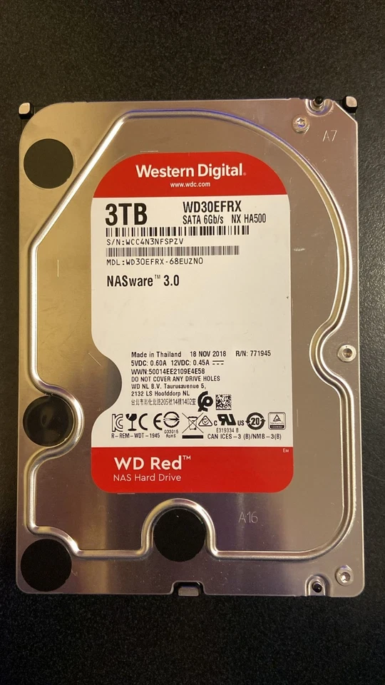 HARD DISK 3,5" WESTERN DIGITAL RED 3 TB (A/N WD30EFRX) usato - Immagine 1 di 3