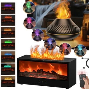 Ätherisches Öl Diffusor Kamin Feuer Flamme Aroma 7 Farben LED Nebel Luftbefeuchter USB - Bild 1 von 26