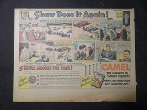 Camel Zigaretten Werbung - 1939 - 1 Half-Size Sunday, Wilbur Shaw Indy-500 Champion - Bild 1 von 2