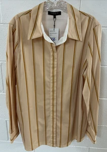 Lafayette 148 New York Bluse, Buchenholz, Baumwolle, Größe L, Pfirsichfarbe, Neu mit Etikett $ 348 - Bild 1 von 8