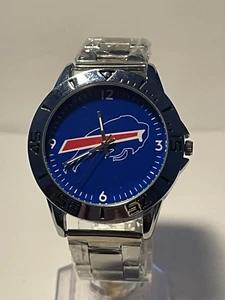 Buffalo Bills NFL Team Logo Men's Stainless-Steel Silver Watch NEW - Picture 1 of 10