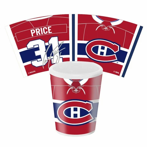 Montreal Canadiens Carey Price 1.5oz White Sublimated Shot Glass NHL Hockey Cover