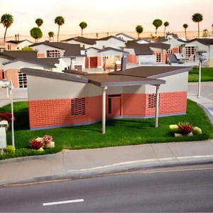 HO-Scale Mid Century Modern Ardmore Ranch House 1960 Maßstab 1:87 gebautes Gebäude - Bild 1 von 9