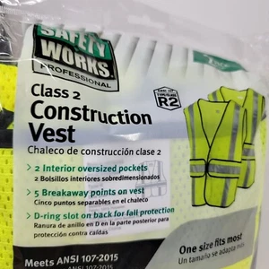 Safety Works One Size Fits Most Yellow Polyester High Visibility (2 PACK!) NEW - Picture 1 of 8