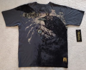 Camiseta REMETEE 2XL NUEVA CON ETIQUETAS CUERVO Gris Afflicción De Colección - Imagen 1 de 5