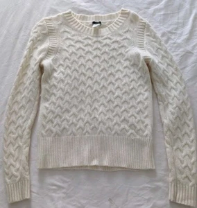 J Crew Honey Comb Cable Sweater Cream Women Style 54466 Medium - Picture 1 of 8