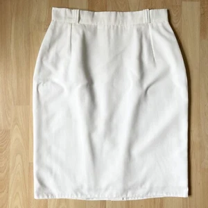 C&A Vintage Pencil Skirt White Smart Formal Lined Size L - Picture 1 of 7