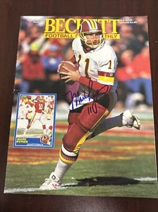 Mark Rypien AUTOGRAPHED 1992 BECKETT MAGAZINE SIGNED WASHINGTON REDSKINS - Picture 1 of 2