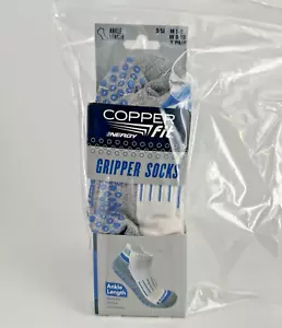Copper Fit Energy Ankle Length Gripper Socks White 3-pairs S/M fits Men's 5-9 - Picture 1 of 4