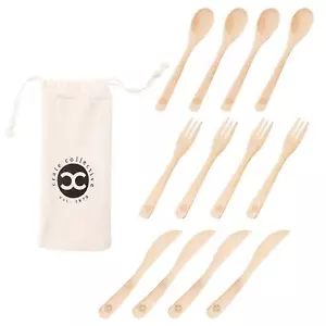 Crate Collective Bambus wiederverwendbare Reiseutensilien 4er Set - 3-teiliges Besteckset - Bild 1 von 6