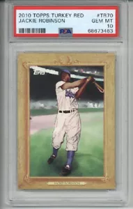 2010 TOPPS TURKEY RED #TR70 JACKIE ROBINSON BROOKLYN DODGERS PSA 10 LOW POP 3 - Picture 1 of 2