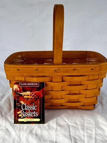 Longaberger Basket Spring 10928 11 X 8 X 5 & Plastic Liner 1997 Cover