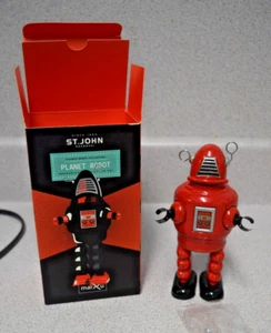 PLANET ROBOT 5.5" Wind Up Tin Toy Saint St. John RED NEW IN BOX - Picture 1 of 5