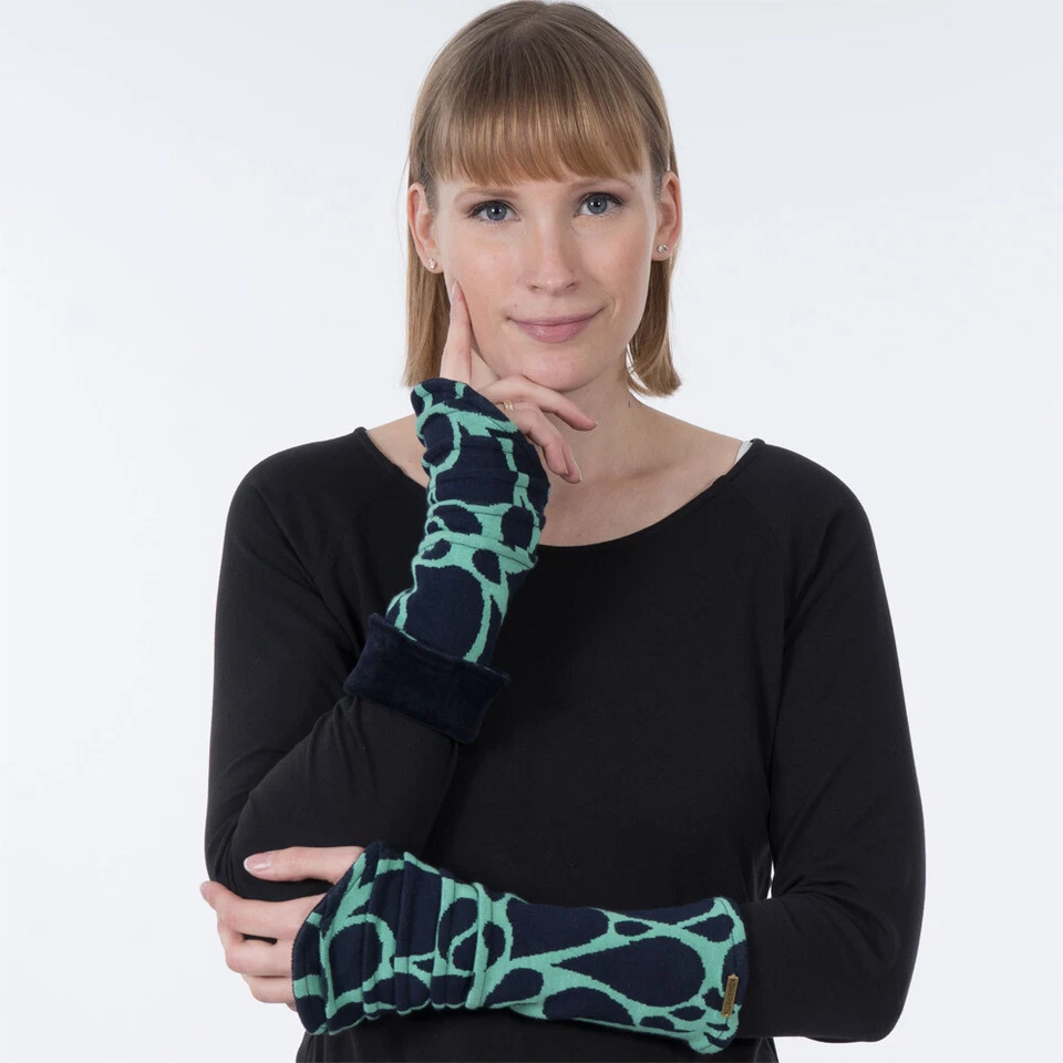 Armstulpen aus Bio GOTS Interlock Jacquard und Samt wendbar - Bild 1 von 1