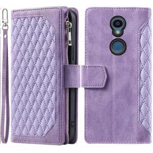 Luxury Rhombic Wallet Case,Leather Zipper Flip Card Phone Case For Sharp Rouvo V - Picture 1 of 44