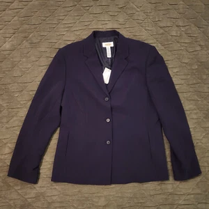 Blazer donna Talbots BLU SCURO MARINO misto rayon made in USA taglia 12 nuovo con etichette - Foto 1 di 9