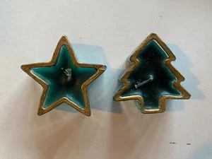 Christmas Holiday Miniature Candles Tree & Star Glass NEW - Imagen 1 de 2