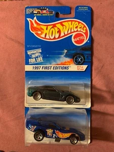 NEW Hot Wheels 1997 First Editions Lot 2 97 Corvette Firebird Funny Car Diecast - Picture 1 of 1