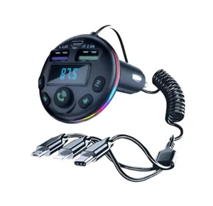 Car Bluetooth FM Transmitter, Dual USB Port and Type C PD Car Charger - Picture 1 of 7