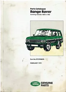 RANGE ROVER Mk1 3.5 3.9 PETROL 2.4 2.5 DIESEL 86-92 ORIG FACTORY PARTS CATALOGUE - Picture 1 of 1