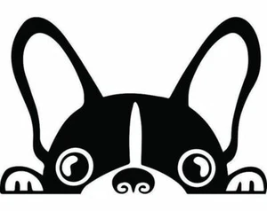 Boston Terrier Dog Stiker For Back Window truck car, Laptop, Dog Lovers - Picture 1 of 7