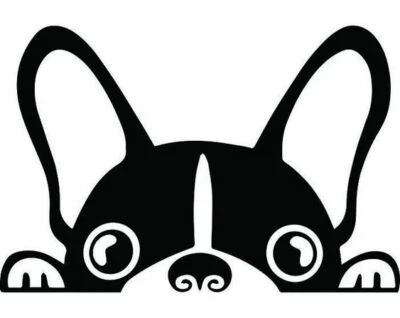 Boston Terrier Dog Stiker For Back Window truck car, Laptop, Dog Lovers - Image 1 of 4