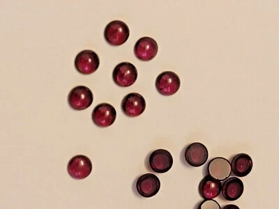 100 cabochões de granada natural 5 mm redondos muito bom corte e polimento - Imagem 1 de 2