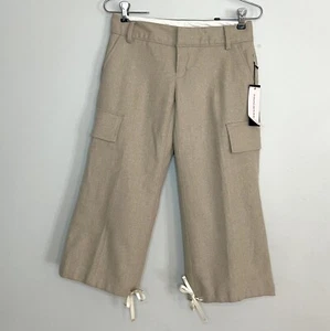 Banana Republic NEW Wool Blend Low Rise Martin Fit Cargo Capris Pants Sz 0P - Picture 1 of 9