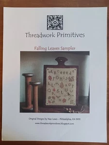Falling Leaves Sampler Cross Stitch Pattern By Threadwork Primitives - Picture 1 of 3