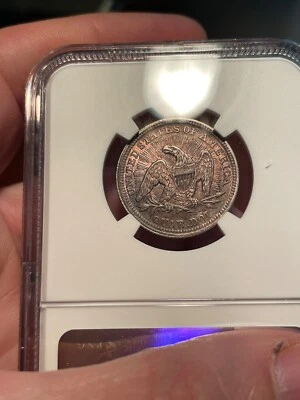(#101682) Seated Liberty Quarter:  NGC AU 53.  Arrows & Rays!  (See video!) - Image 1 of 4