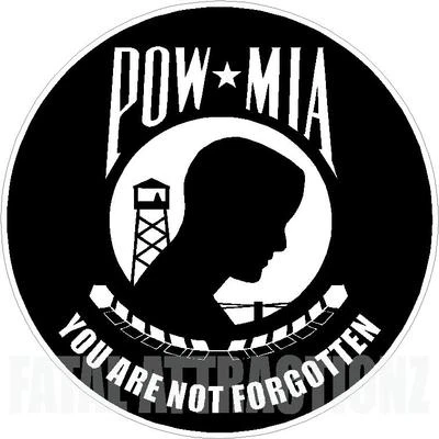 FATAL ATTRACTIONZ POW MIA Vinyl Sticker Decal USA patriotic hero war veteran missing in action