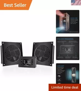 Quiet Cooling Dual-Fan System with Thermostat Control for AV Cabinets - 6 Inch - Picture 1 of 10