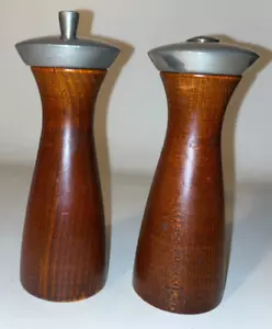 Vintage MCM 60er Verity Southall Salz Pfeffermühle Streuer Holz Metall England 7" - Bild 1 von 7