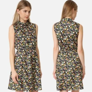 Tory Burch Womens Ryder 100% Silk Floral Print Black, Size 10 NWT $350 - Picture 1 of 10