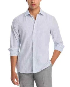 The Men's Store at Bloomingdale's Cotton Slim Fit Button Up Shirt Men's XL Blue - Picture 1 of 13
