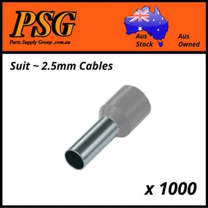 Cable Ferrules IN STRIPS 2.5mm2 x 1000 pack, Bootlace, Pin Crimps, Wire Sleeves - Picture 1 of 8