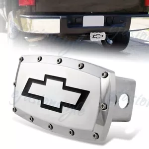 CHEVROLET CHEVY LOGO Hitch Cover Plug Cap 2" Trailer Receiver W/ ALLEN BOLTS - Picture 1 of 3