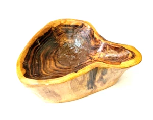 Handcarved vintage Natural Indian burl teak wood Bowl primitive art big size - Picture 1 of 11