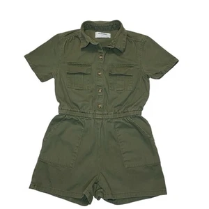 Old Navy Alpine Tundra Green Twill Utility-Pocket Short-Romper Girls Sz S (6-7) - Picture 1 of 4