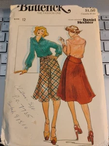 Butterick 4371 Misses Bluse & Wickelrock Muster Daniel Hechter Größe 12 UNGESCHNITTEN - Bild 1 von 2