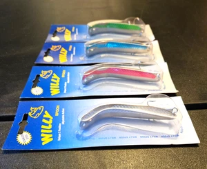 4 Willy Spoon Lot - Saltwater Fishing Jigs - Jigs Lot - Mustad Hooks-  RBSG - Picture 1 of 3