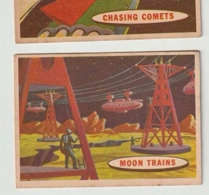 VINTAGE 1958 A&BC OUTER SPACE TRADING CARDS 62 MOON TRAINS UK SMALL LOGO EXC! - Picture 1 of 2