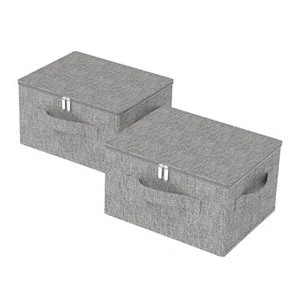 Underbed Storage Box Containers with Lid, Foldable 17.7x13.7x9.8in(2 Pack) Grey - Picture 1 of 8