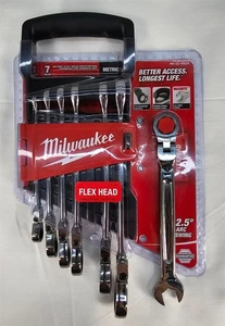 Milwaukee 7-teiliges Flex-Kopf Spezialeinsätze Kombination Schraubenschlüssel Set metrisch 48-22-9529 - Bild 1 von 3