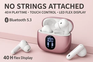 “Hear Me Out” 🎧 Bluetooth 5.3 Earbuds – 40H Playtime, LED Case, Touch Control - Bild 1 von 32