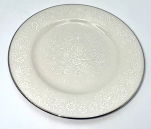 Noritake Affection Bread Plate 6” Vintage Ivory Floral Silver Trim 7192 - Picture 1 of 3