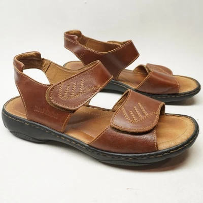 EUC! Josef Seible Sz 41 EU 10-10.5 US Brown Leather Back Strap Comfort Sandals - Image 1 of 4